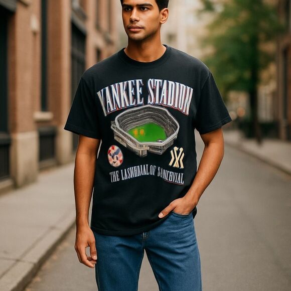 New York Yankees Mitchell & Ness Men’s MLB Old Yankee Stadium Tee, Size M, NWT - Picture 1 of 5